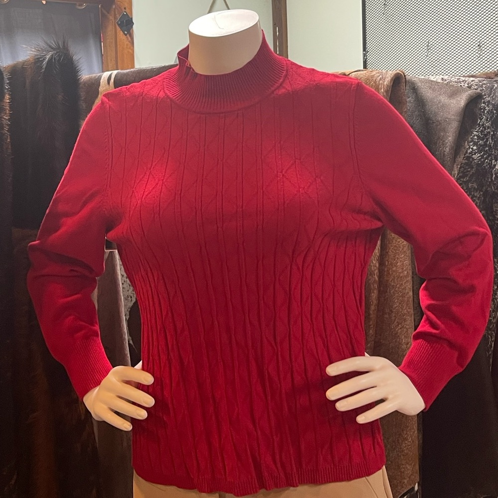 Allison Daley Red Petite Large Sweater